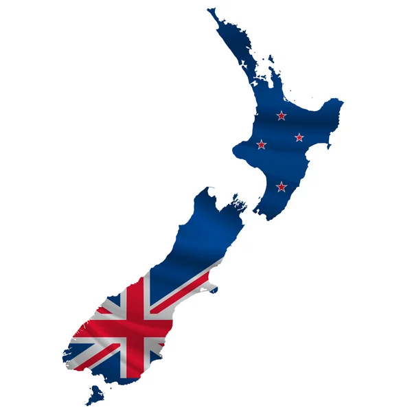 Εικονίδιο χάρτη σημαίας Νέας Ζηλανδίας — Διανυσματικό Αρχείο